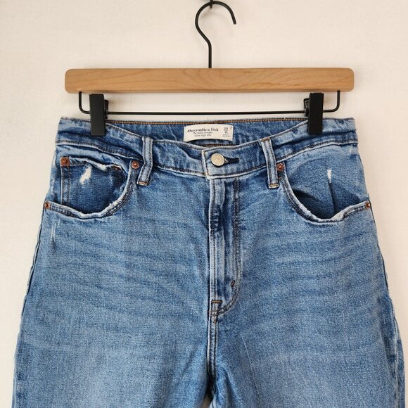 Abercrombie & Fitch Ankle Straight Ultra High Rise Jeans Light Wash Denim 29 - Picture 3 of 7